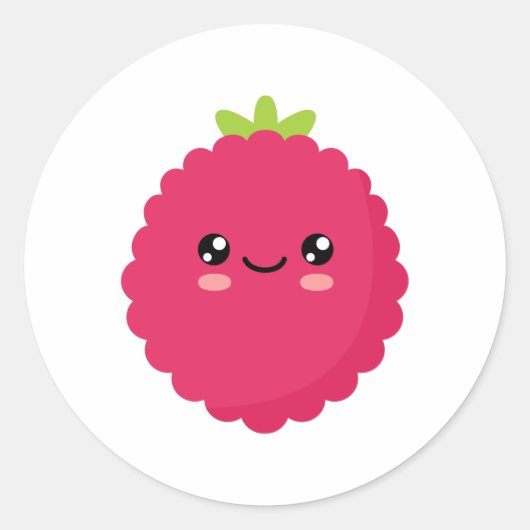 Raspberry Classic Round Sticker (Vorderseite)