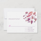 Raspberry Coral Gray Wedding RSVP (Vorderseite)