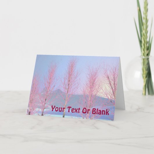 Raspberry Creme Birch Feiertagskarte (Vorderseite)