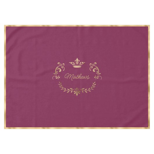 Raspberry Crown Wappen Personalisiert Tischdecke (Vorderseite (Horizontal))