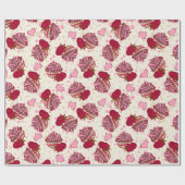 Raspberry Cupcakes Geschenkpapier (Flach)