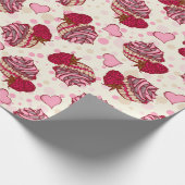 Raspberry Cupcakes Geschenkpapier (Ecke)