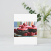 Raspberry Cupcakes Postkarte (Stehend Vorderseite)