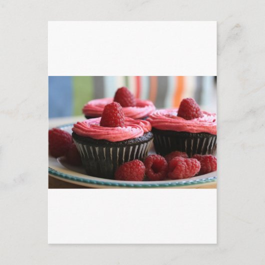 Raspberry Cupcakes Postkarte (Vorderseite)