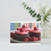 Raspberry Cupcakes Postkarte (Stehend Vorderseite)
