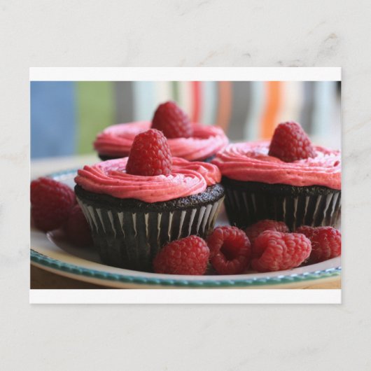 Raspberry Cupcakes Postkarte (Vorderseite)