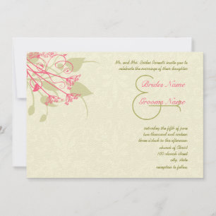 Raspberry Dandelion Damask Hochzeitseinladungen Einladung