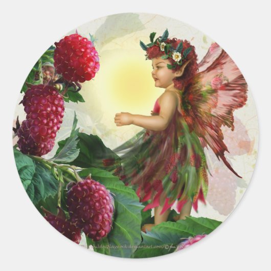 Raspberry Fairy Runder Aufkleber (Vorderseite)