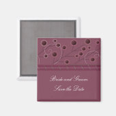 Raspberry Floral Save-the-Date-Karte Magnet (Vorderseite/Rückseite)