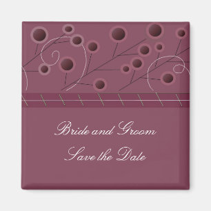 Raspberry Floral Save-the-Date-Karte Magnet