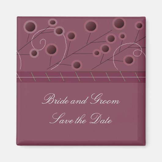 Raspberry Floral Save the Date Magnet (Vorne)