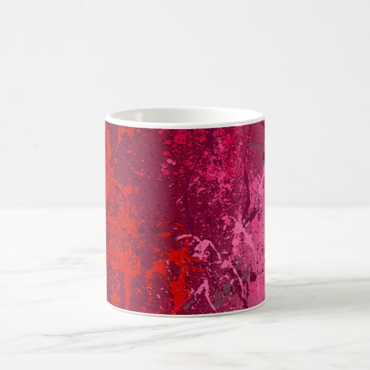 Raspberry Flurry: Abstract spatter art Kaffeetasse (Mittel)