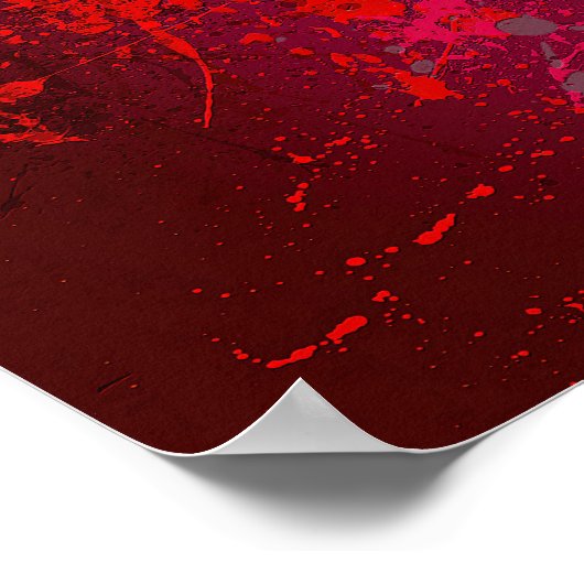 Raspberry Flurry: Abstract spatter art Poster (Ecke)