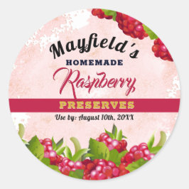 Raspberry Fruchtkonservierung | Jam Jar Label Runder Aufkleber