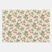Raspberry Fruit Bunches with Leaves and Blossom Geschenkpapier Set (Vorderseite 2)