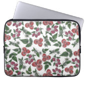 Raspberry Fruit Leaves Illustration Pattern Laptopschutzhülle (Vorderseite)