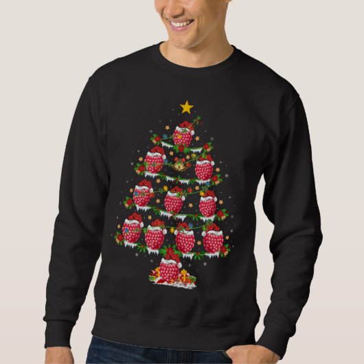 Raspberry Fruit Lover Xmas Lighting Raspberry Chri Sweatshirt (Vorderseite)