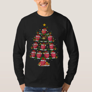 Raspberry Fruit Lover Xmas Lighting Raspberry Chri T-Shirt