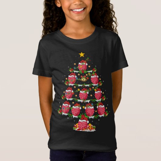Raspberry Fruit Lover Xmas Lighting Raspberry Chri T-Shirt (Vorderseite)