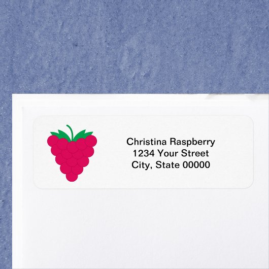 Raspberry Fruit Pink Personalize Return Address