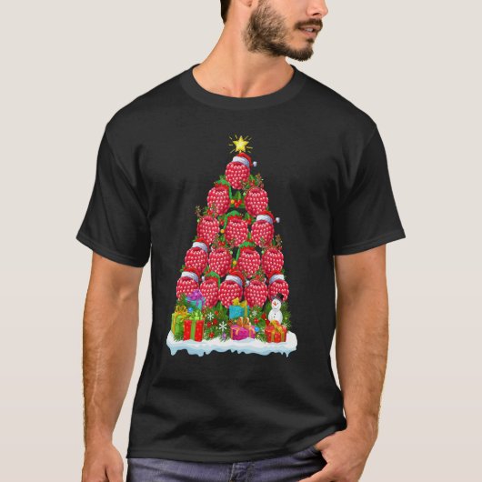 Raspberry Fruit Xmas Holiday Raspberry Christmas T-Shirt (Vorderseite)