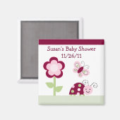 Raspberry Garden/ Ladybug Baby Showmagnet Magnet (Vorderseite/Rückseite)