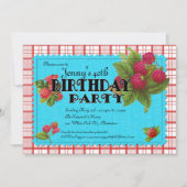 Raspberry Geburtstagsparty Einladung (Vorderseite)