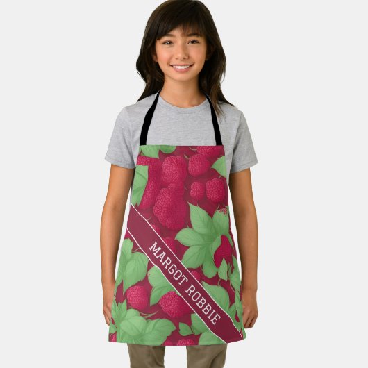 Raspberry Geometric Personalisiertes Muster Schürze (Insitu)