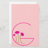 Raspberry Gerber Daisy Briefpapier (Vorne/Hinten)