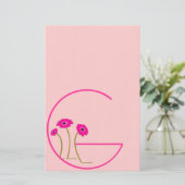 Raspberry Gerber Daisy Briefpapier (Stehend Vorderseite)
