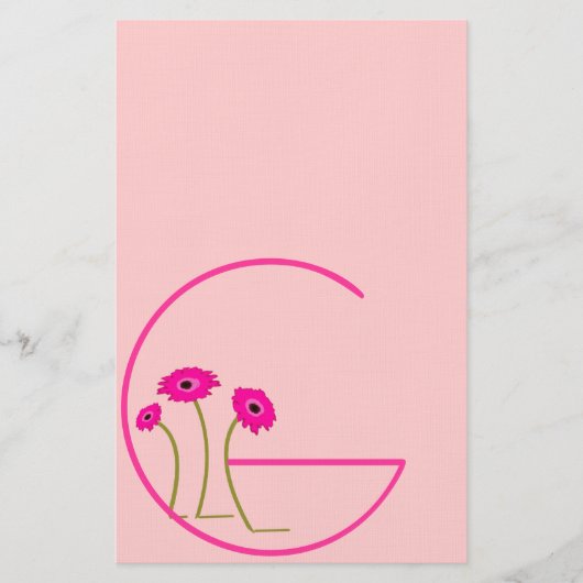 Raspberry Gerber Daisy Briefpapier (Vorderseite)