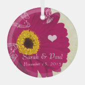 Raspberry Gerber Daisy Weihnachtsdekoration Ornament Aus Glas (Vorderseite)