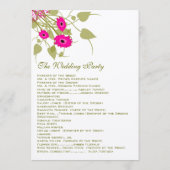 Raspberry Gerbers Wedding Program Programm (Rückseite)