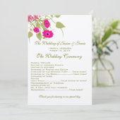 Raspberry Gerbers Wedding Program Programm (Stehend Vorderseite)