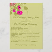 Raspberry Gerbers Wedding Program Programm (Vorderseite)