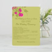 Raspberry Gerbers Wedding Program Programm (Stehend Vorderseite)