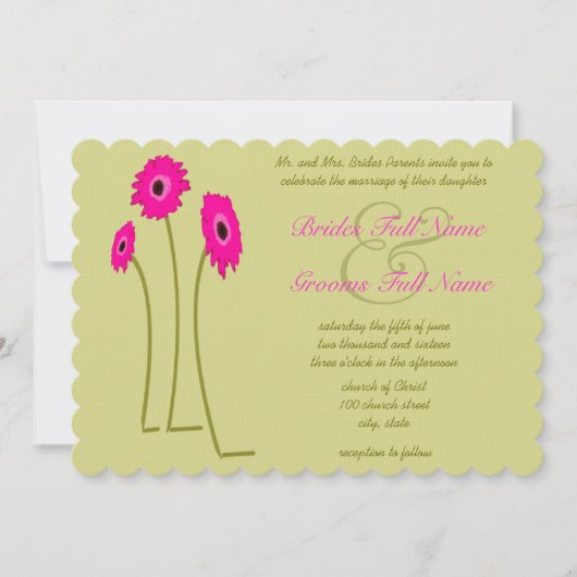 Raspberry Gerbers zu Limonen Einladungen für Hochz (Vorderseite)