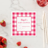 Raspberry Gingham Custom Baby Shower  Serviette (Beispiel)