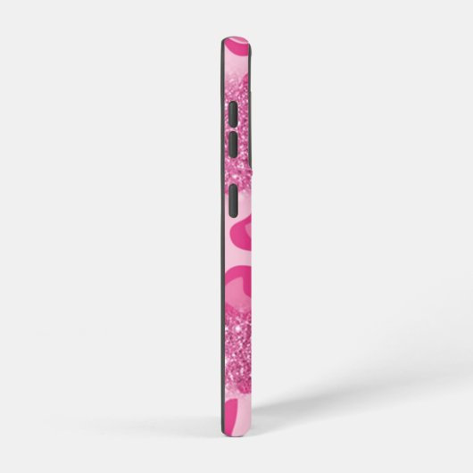 Raspberry Glitzer Glam Rose Gold Monogramm Samsung Galaxy Hülle (Rechte Seite)