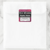 Raspberry Glitzer Jewel Quadratischer Aufkleber (Tasche)
