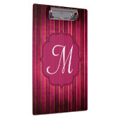 Raspberry Gold Stripe Monogram Initial Clip Board Klemmbrett (Rechts)