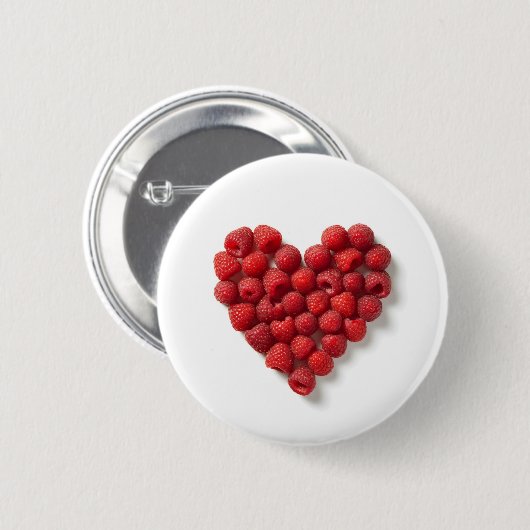 Raspberry Heart Button (Vorne & Hinten)