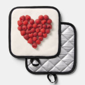 Raspberry Heart Topflappen (Vorderseite/Rückseite)