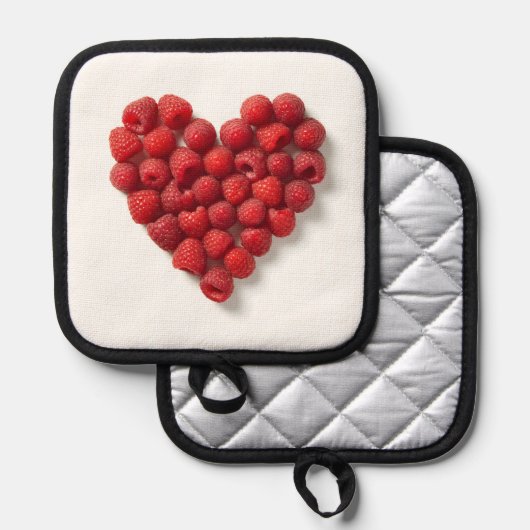 Raspberry Heart Topflappen (Vorderseite/Rückseite)