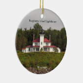 Raspberry Island Leuchtturm Doppelseitiges Ornamen Keramik Ornament (Rechts)