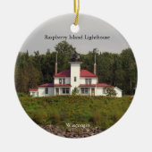 Raspberry Island Leuchtturm Doppelseitiges Ornamen Keramik Ornament (Vorne)