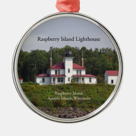 Raspberry Island Leuchtturm Ornament Aus Metall (Vorne)