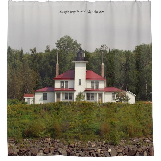 Raspberry Island Lighthouse Duschvorhang (Vorderseite)