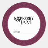 Raspberry Jam Canning Lid Labels Runder Aufkleber (Vorderseite)