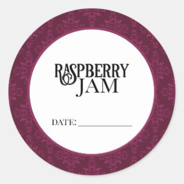Raspberry Jam Canning Lid Labels Runder Aufkleber